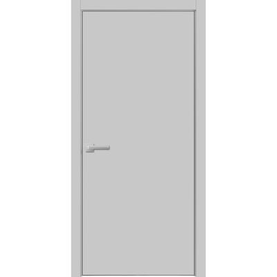Solid French Door 18 x 80 inches | Planum 0010 Matte Grey | Single Regular Panel Frame Trims Handle