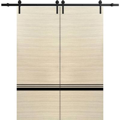 Sturdy Double Barn Door 36 x 80 with Planum 0012 Natural Veneer with 13FT