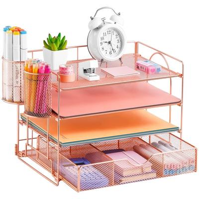 Paper Letter Tray Organizer with File Holder - N/A