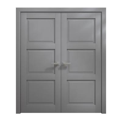 Interior Solid French Double Doors 36 x 80 inches