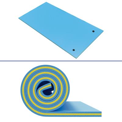 3 Layer Blue Outdoor Floating Water Pad Foam Mat 12'x6'Tear Proof Pool Water Mat XPE Floating Island - 12'x6'