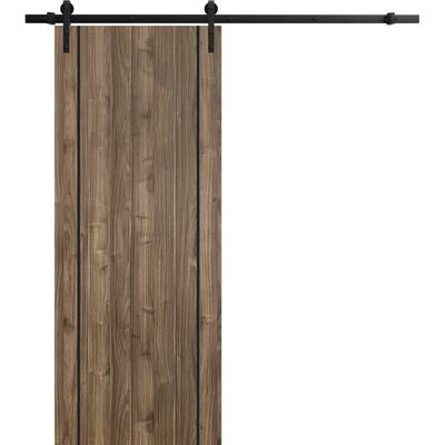 Sturdy Barn Door 18 x 80 Planum 0016 White Silk with 6.6FT