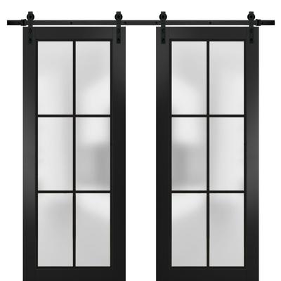 Sturdy Double Barn Door 36 x 80 Planum 2122 Matte Black 13FT