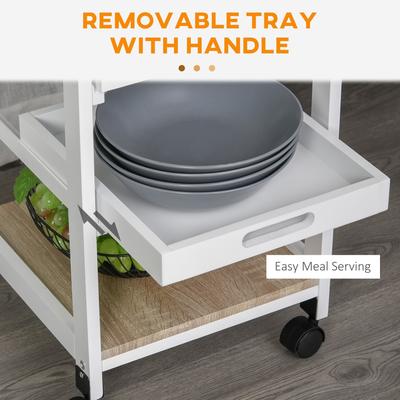 Mobile Kitchen Cart, Rolling Kitchen Island with Storage
