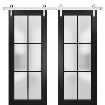 Sturdy Double Barn Door 36 x 80 Planum 2122 Matte Black 13FT