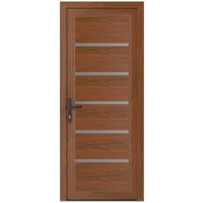 Exterior Prehung Metal-Plastic Door Manux 8415 Walnut W36xH80 Lefthand Inswing