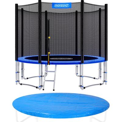 Trampolin ø 244/305/366/426 cm Komplettset inkl. Sicherheitsnetz, Leiter, Randabdeckung & Zubehör Image