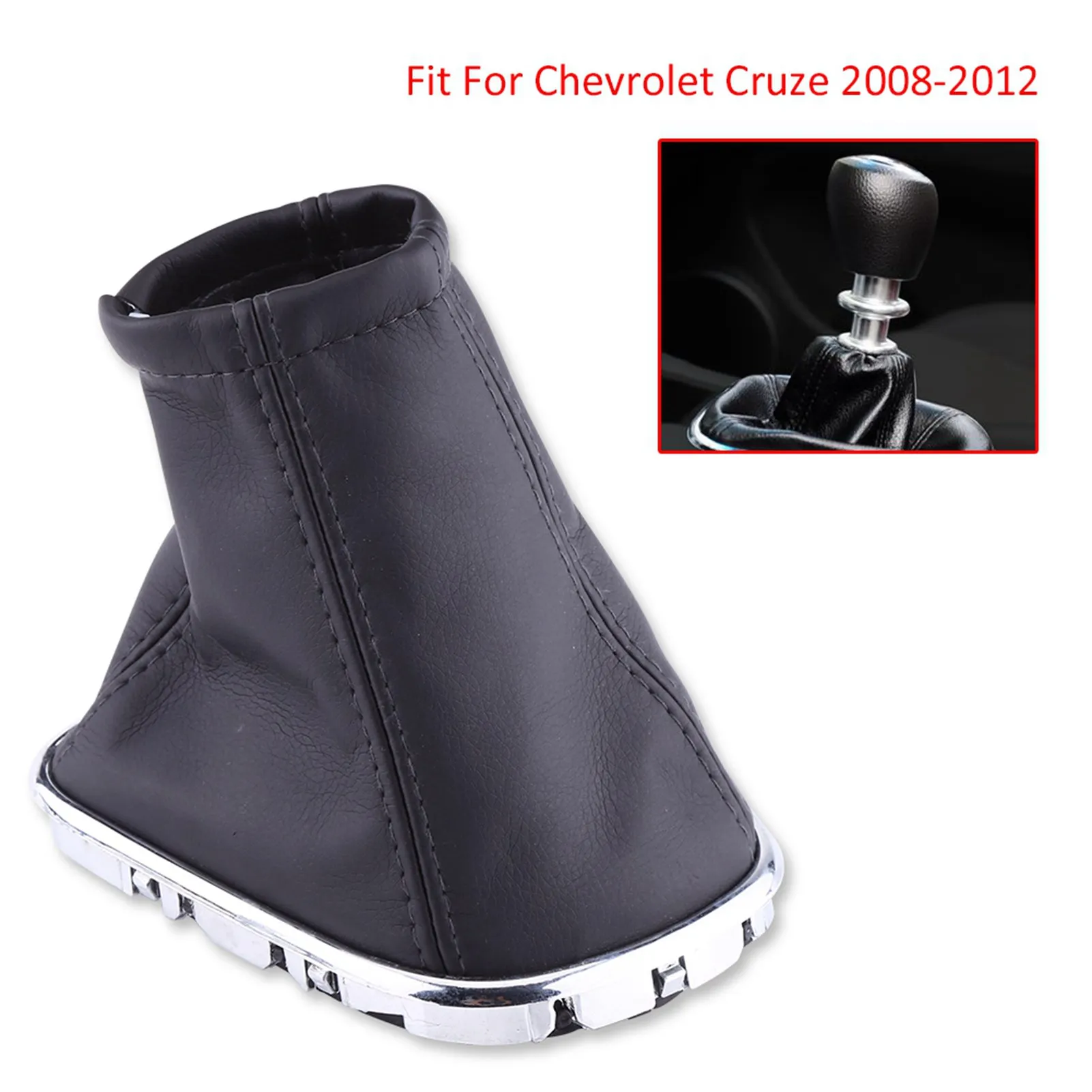 PU-Leder-Auto-Schaltknauf-Abdeckung, Gamasche, Kofferraum, passend für Chevrolet Cruze 2008 2009 2010 2011 2012 Image