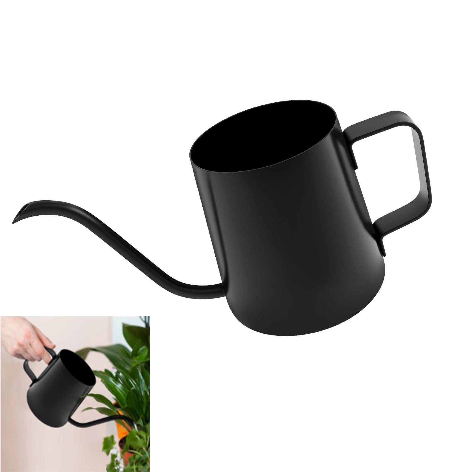 Pflanzengießkanne mit langem Auslauf, Wasserkocher im nordischen Stil, Garten-Blumentopf für drinnen und draußen, Büro, Bonsai-Pflanzen, Gartenparty Image