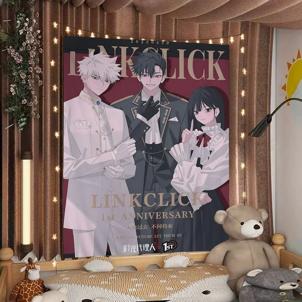 Link Click Anime Anime Wandteppich Hippie Blumen Wandteppiche Wohnheim Dekor Günstige Hippie Wandbehang