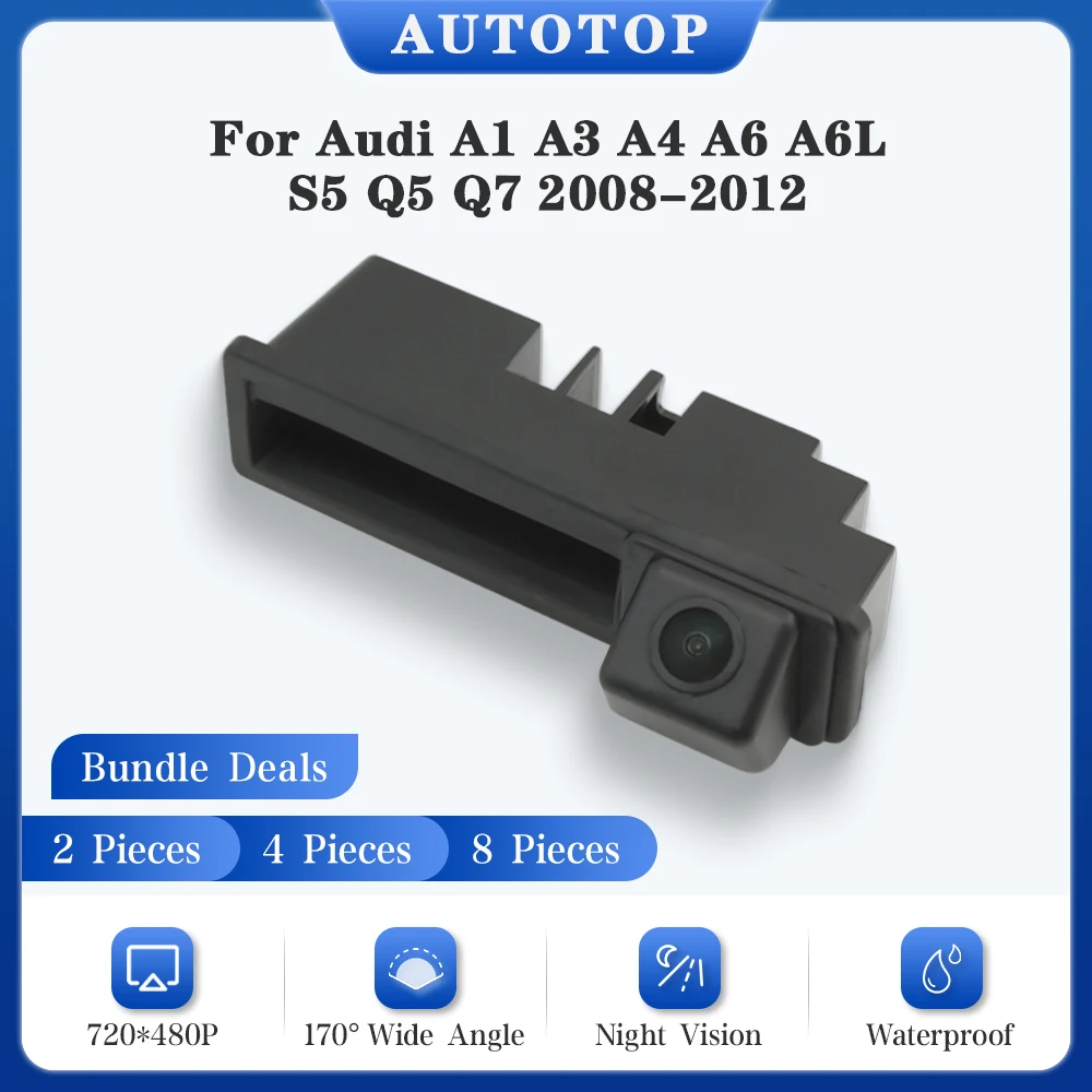 Autotop Auto Rückfahr kamera für Audi A1 A3 A4 A4 A6 A6L S5 Q5 Q7 2013-2017 Backup Kofferraum Griff Nacht Version wasserdichte Cam Line Image