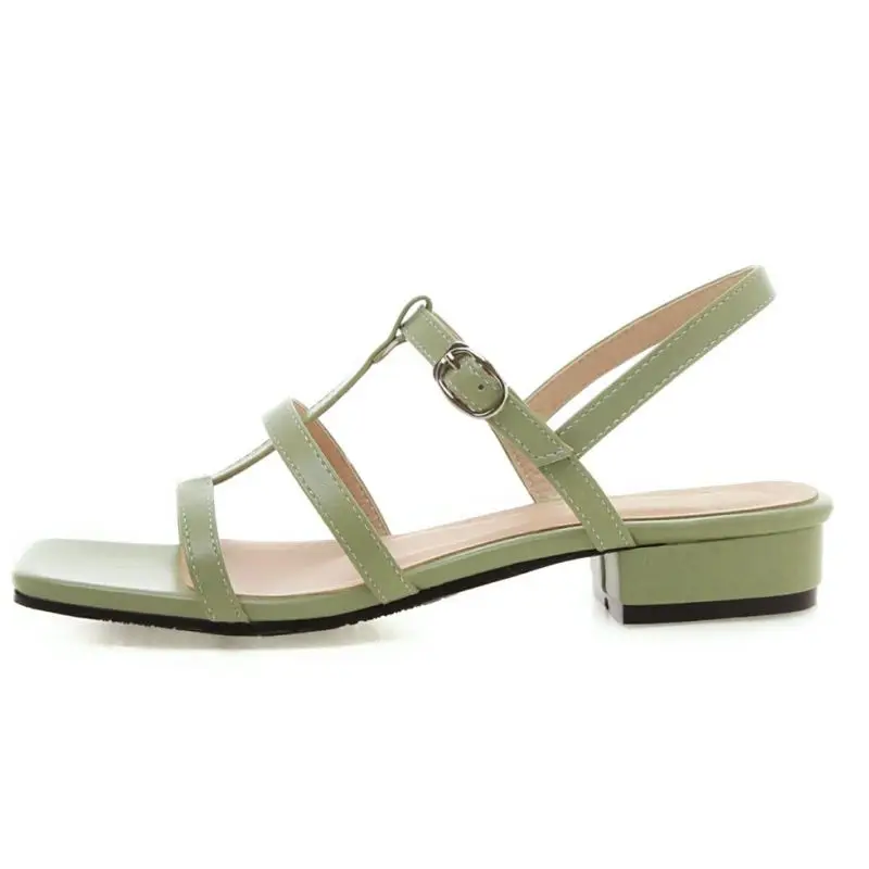 Sommerschuhe, Sandalen für Damen, modisch, schwarz, blau, Partyschuhe, Schuhe, große Größe 50, Schnalle, niedrige Absätze, Damen-Flip-Flops, lässig