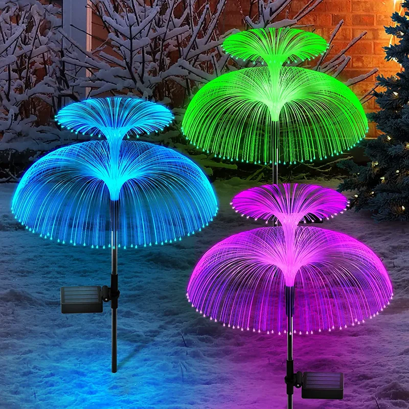 1PC Outdoor Solar Garten Lichter 7 Farben Solar Quallen Reed Lichter Für Terrasse Pathway Rasen Festival Party Landschaft Dekoration Image