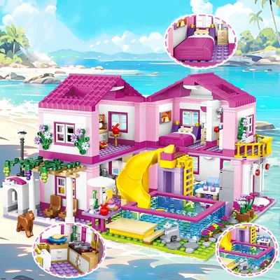 MOC Creative City Deluxe Villa Bausteine Kreatives Design Modell STEM Geburtstagsgeschenk Spielzeug Image
