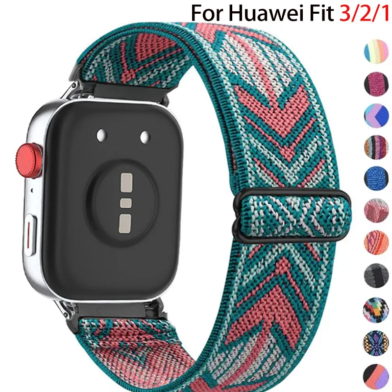 Elastische Nylon Schleife Uhr Band Für Huawei Uhr Fit 3 2 1 Strap Ersatz Armband Für Huawei Fit 4 Armband correa Zubehör Image