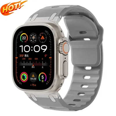 Neues Silikonarmband für Apple Watch Ultra 2 Band 49 mm Smartwatch Correa Armband für iwatch Serie 9 Image