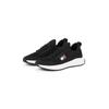 Slip-On Sneaker TOMMY JEANS "TJM RUNNER KNTITTED", Herren, Gr. 43, schwarz, Textil, Synthetik, sportlich, Schuhe, Freizeitschuh, Halbschuh, Schlipper mit aufgesetzter Schnürung