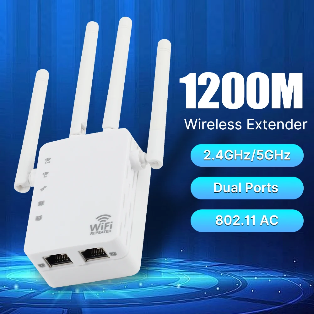 5G AC1200 Dual-Band WiFi Repeater 1200M Wireless Signal Extender 2,4G/5Ghz 802,11 ac WiFi Verstärker router Für Zuhause Image