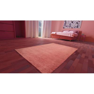Wollteppich MORGENLAND "Uni - Gabbeh Teppich - Softy", rosa, B:150cm H:1,6mm L:230cm, Schurwolle, Teppiche, Gabbeh Optik, Uni Farben, reine Wolle, sehr weicher Flor, Wohnzimmer Image