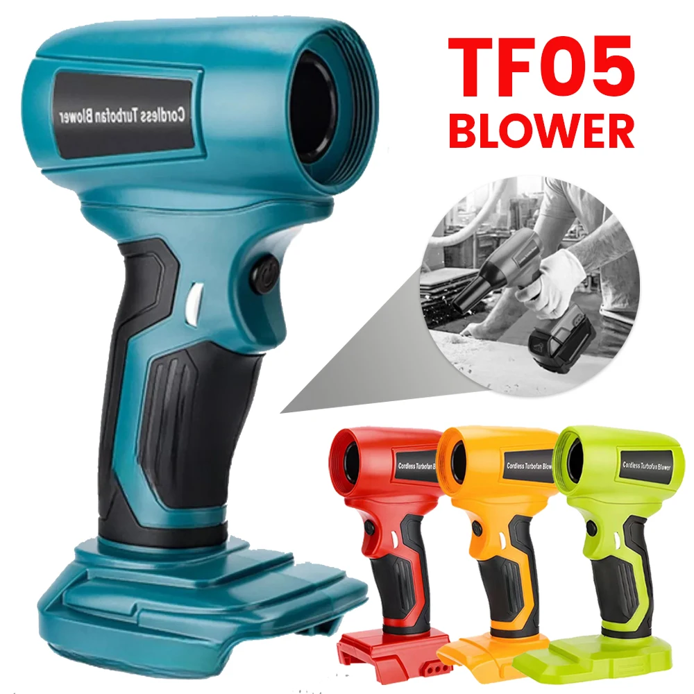 Mini-Jetgebläse, tragbarer heftiger Turbo-Lüfter für Makita/Dewalt/Milwaukee/Bosch/Ryobi, 18 V, 20 V, Li-Ionen-Akku, kabelloser Handventilator Image