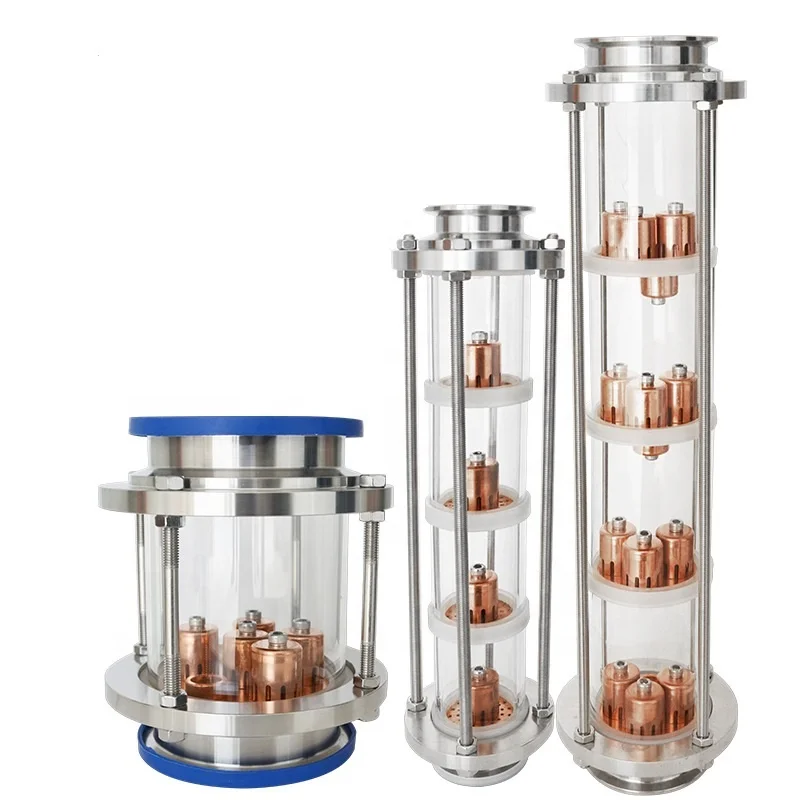 3 4 2 1,5 6 Zoll 304 Reflux Kupfer Alkohol Destillation Sanitär Schauglas Kupfer Destillationssäule für Whisky Image