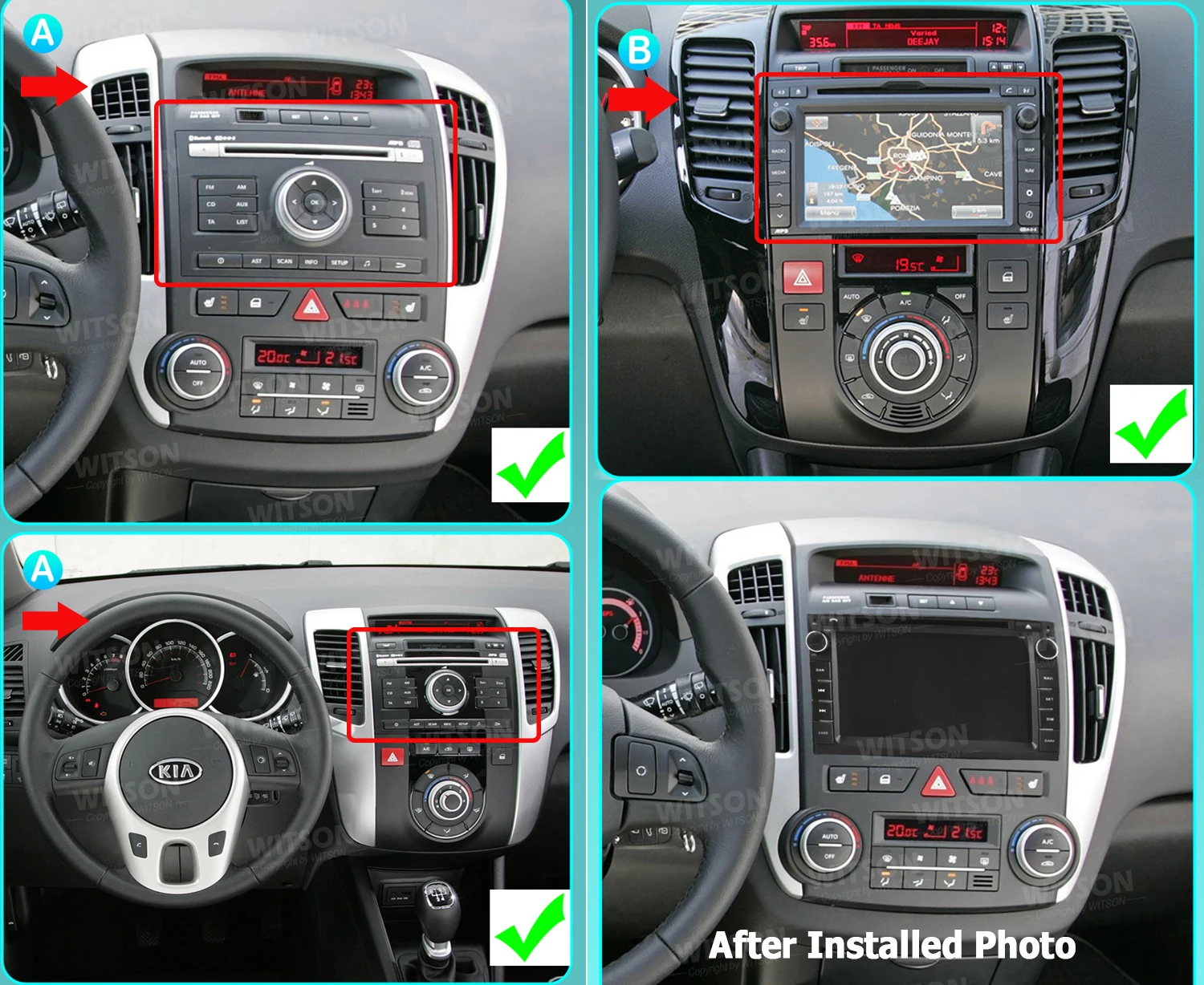 Autoradio Android CarPlay OEM Typ für Kia Ceed Venga 2010-2012 Kein DVD-Lader Multimedia-Player Audio Image