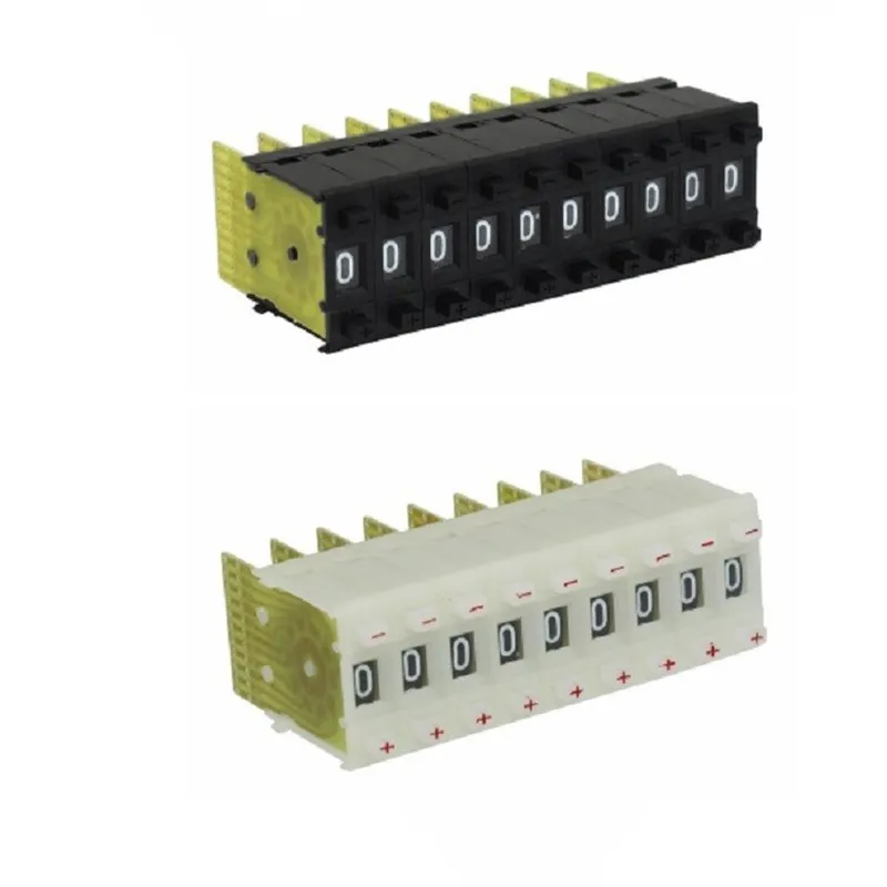 Schwarz Beige 31mm x 10mm 0-9 Ziffern BCD oder Dezimal Code Pushwheel Daumenrad Schalter KM3 oder ende Platten Blank Spacer Image