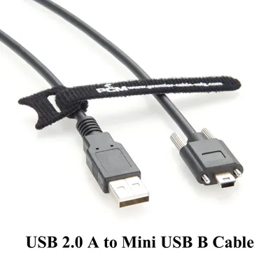 USB A auf Mini USB B mit Schraubverschluss 480 Mbit/s USB 2.0 Ladedatenkabel Mini USB 5Pin Machine Image