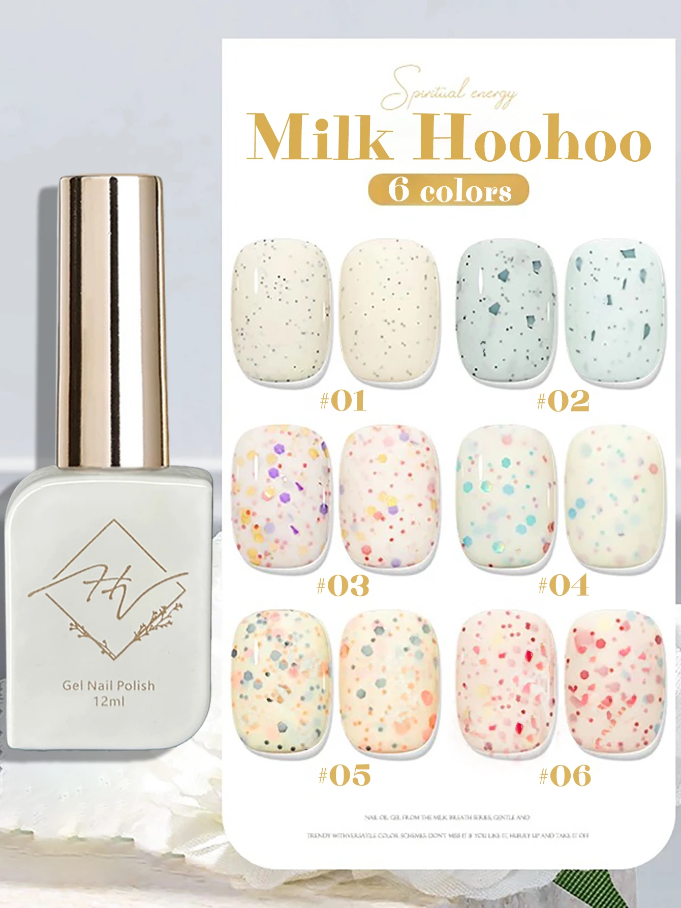 1–6 Stück ZH Sommer-Nagel, vielseitig, Milch-Huhu-Serie, Gel-Nagellack, 2022, neue, beliebte Aufhellungscreme, Pailletten, Nagelkunst, Nagelzubehör Image