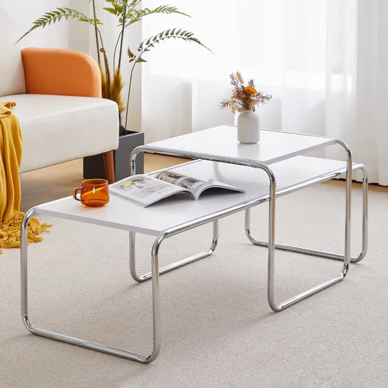 Damen-Couchtisch aus Stahl, schlicht, modernes Design, Metall, einzigartiger Couchtisch, fortschrittliches Wohnzimmer, Mesa Centro, Terrassenmöbel