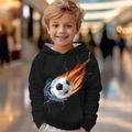 Ragazzi 3D Football Felpa con cappuccio Pullover Manica lunga Stampa 3D Autunno Inverno Moda Streetwear Fresco Poliestere Bambini All'aperto Casual Quotidiano Vestibilità regolare