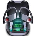 Auricolari sportivi Bluetooth 5.1 50H Deep Bass Noise Cancelling Cuffie Microfono Impermeabile Over-Ear USB-C Display LCD Running