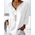 Blusa casual elegante da donna con collo a girocollo camicia regolare a maniche 3/4 uso quotidiano adatta per l'estate e la primavera.