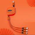 Cavo di ricarica multiplo da 3 9 piedi USB A a Lightning micro USB C Ricarica rapida 3 in 1 Magnetico 540 Rotazione per Samsung iPhone Accessorio per telefono