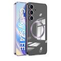 Custodia per telefono Shockproof Retro con placcatura magnetica per S24 Ultra/Plus/Standard S23 Ultra/Plus con supporto per ricarica wireless.