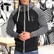 Giacca con cappuccio patchwork con cerniera intera da uomo casual a maniche lunghe traspirante in tessuto ad asciugatura rapida per allenamento autunnale corsa palestra abbigliamento sportivo abbigliamento sportivo