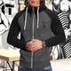 Giacca con cappuccio patchwork con cerniera intera da uomo casual a maniche lunghe traspirante in tessuto ad asciugatura rapida per allenamento autunnale corsa palestra abbigliamento sportivo abbigliamento sportivo