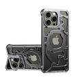 Custodia per telefono iPhone 15 14 13 Pro Max Supporto per supporto posteriore ad assorbimento magnetico Supporto per ricarica wireless Telaio in metallo