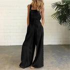 Salopette Bianca da Donna Pantaloni Larghi a Gamba Lunga per il Fine Settimana Yoga - Tessuto Micro-elastico Confortevole a Vita Media in Taglio Largo