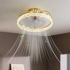 Ventilateur de plafond à intensité variable avec design circulaire en cristal ventilateur de plafond moderne 6 vitesses de vent pour chambre à coucher salon application télécommande 110-240 V