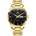 Montre à quartz OLEVS pour homme - Grand cadran minimaliste de luxe - Calendrier lumineux - Date - Semaine - Bracelet en acier inoxydable étanche