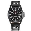 Montres de sport militaires mode décontractée montre-bracelet à quartz analogique en cuir de luxe pour hommes