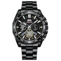 Montre de sport pour hommes BINBOND en acier inoxydable doré de luxe étanche automatique avec date cadran rond mouvement à quartz japonais B4750.