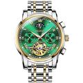 Montre mécanique automatique OLEVS pour homme avec calendrier luxe étanche mode phase de lune lumineuse acier inoxydable