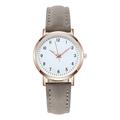 Montre à quartz décontractée en cuir pour femme avec petit cadran lumineux et simple