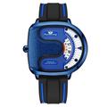 Montre à quartz tendance pour homme avec grand cadran et bracelet en cuir pour le sport et les loisirs