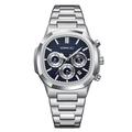 Montres-bracelets à quartz chronographe décontractées et sportives pour hommes CRRJU avec bracelet en acier inoxydable et date