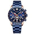 CURREN Montre-bracelet à quartz pour homme avec calendrier lumineux et décoration en acier étanche