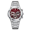Montres-bracelets à quartz chronographe décontractées et sportives pour hommes CRRJU avec bracelet en acier inoxydable et date