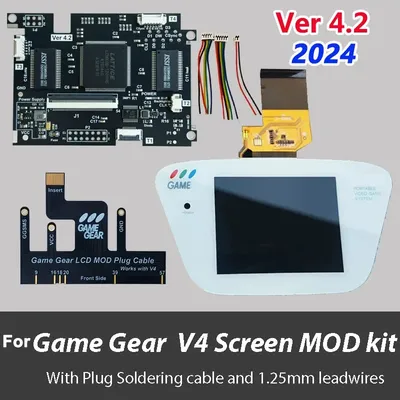 OGS All-in-one Screen V-4.2 LCD screen For SEGA Game Gear GG adjustable brightness support VGA